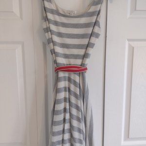 Charming Charlie's Cream and Gray Striped Dress